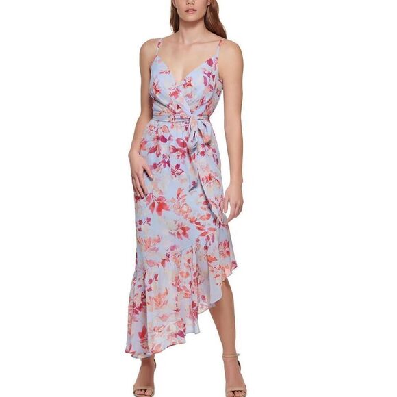 ELIZA J FLORAL PRINT POLYESTER MAXI DRESS in Blue Moon NWT Size 6 - Picture 1 of 7